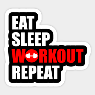 eat sleep workout repeat Sticker